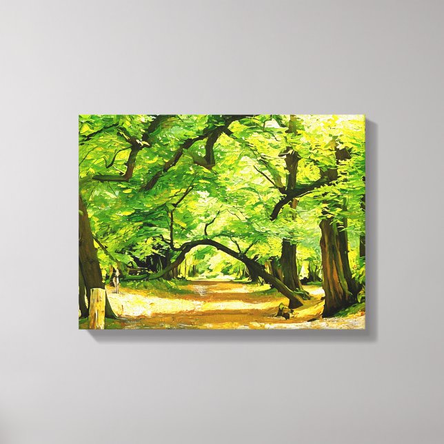Toile Un sentier forestier, Forêt de Robin des Bois (Recto)