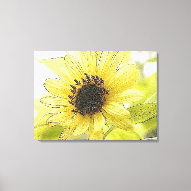 Toile Un seul citron, tournesol jaune (Recto)