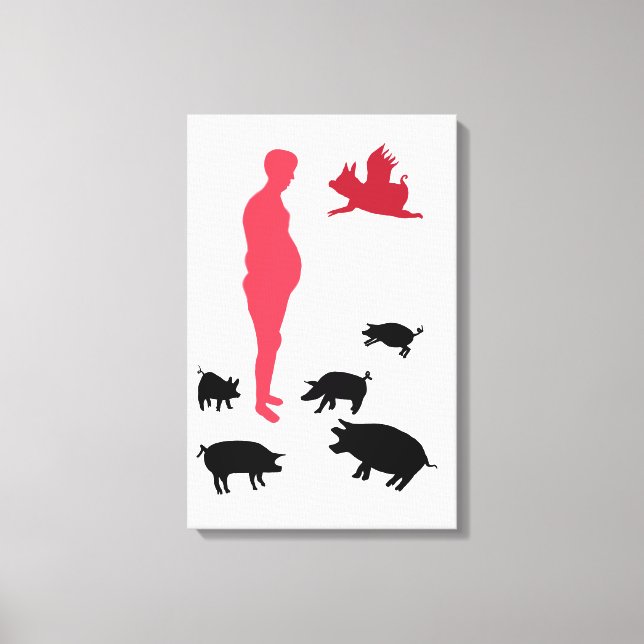 Toile Un Seul Repas Joyeux Soit Végétarien, La Ferme (Recto)