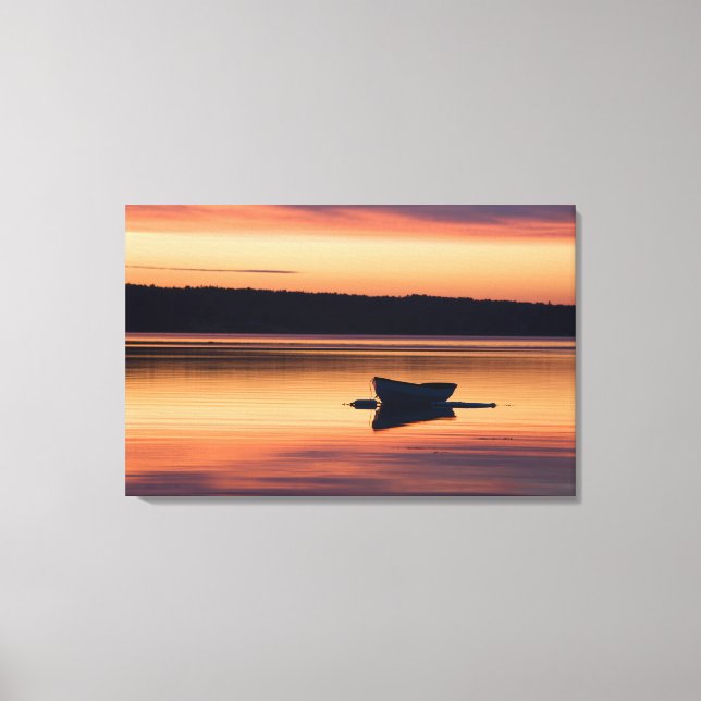 Toile Un skiff au lever du soleil dans Eggemoggin Reach  (Recto)