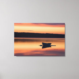 Toile Un skiff au lever du soleil dans Eggemoggin Reach 