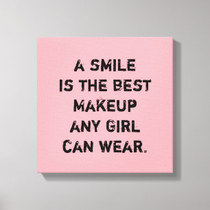 Toile Un sourire est le meilleur maquillage qu'une fille
