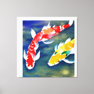 Toile Un tableau aquarelle de koi Fish