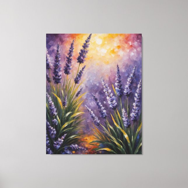 Toile un tableau de fleurs violettes vintage (Recto)