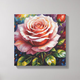 Toile un tableau d'une rose rose