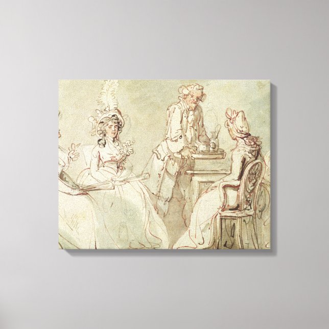 Toile Un Tea Party (stylo & encre, crayon & w/c sur papi (Recto)
