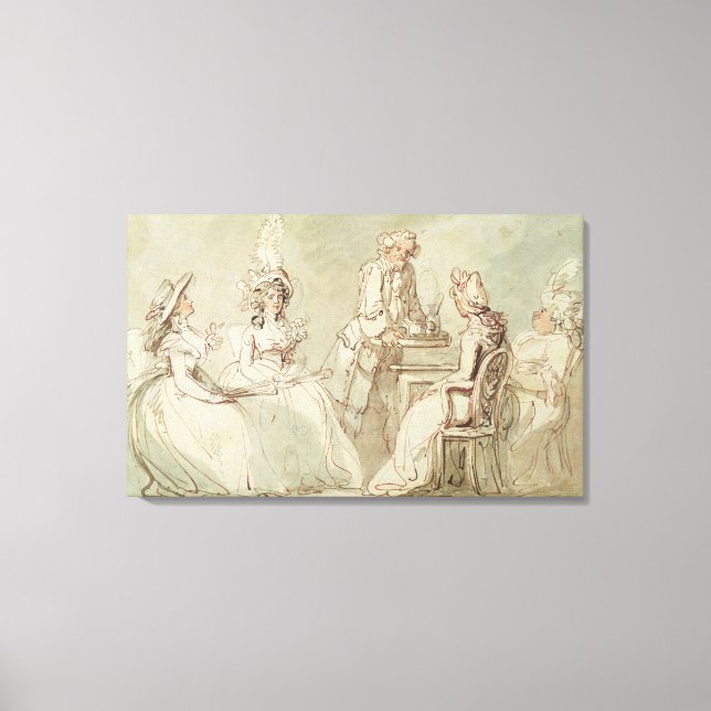 Toile Un Tea Party (stylo & encre, crayon & w/c sur papi (Recto)