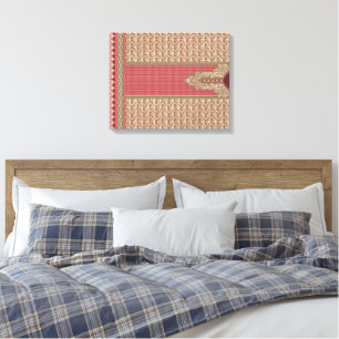 Toile Un tissu somptueux, orné d'un rouge travaillé.