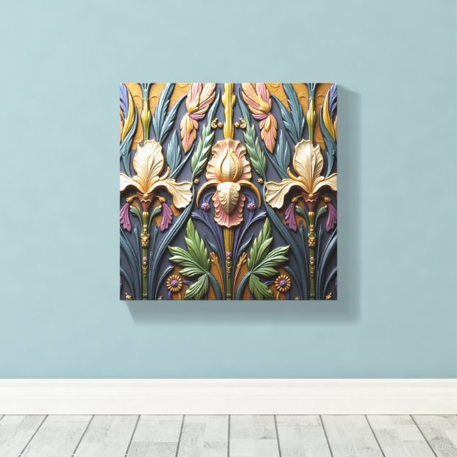 Toile Un Trio d'Iris (Insitu (Plancher de Bois))