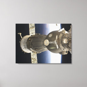 Toile Un vaisseau spatial de Soyuz backdropped par la