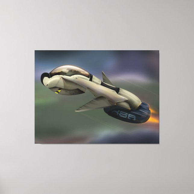 Toile Un vaisseau spatial qui traverse une planète (Recto)