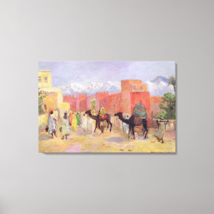 Toile Un village dans les montagnes d'atlas