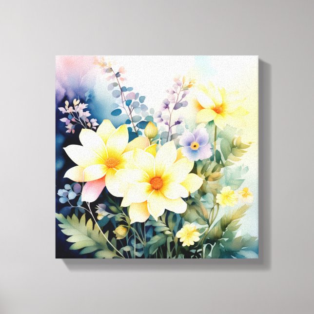 Toile Une aquarelle dynamique arrangement floral (Recto)