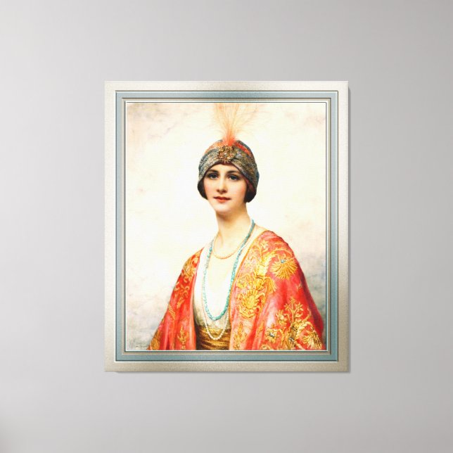 Toile Une beauté en costume oriental par William Wontner (Recto)