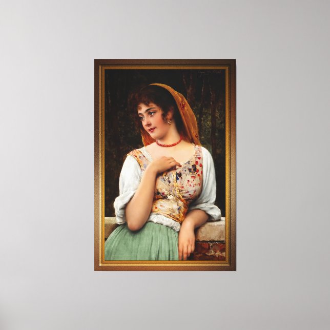 Toile Une beauté pensive par Eugen von Blaas (Recto)
