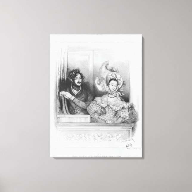 Toile Une boîte au théâtre Italien, gravée par Frey (Recto)