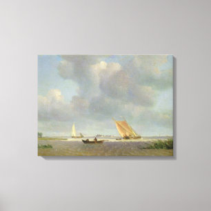 Toile Une brise fraîche sur l'Elbe, c.1830
