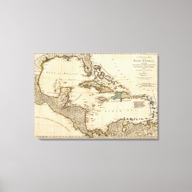 Toile Une carte complète des Antilles (Recto)