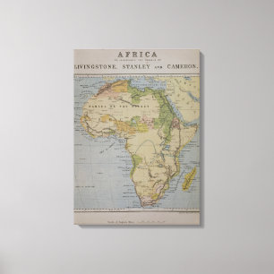 Toile Une carte de l'Afrique pour illustrer les voyages