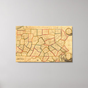Toile Une carte de l'état de la Pennsylvanie