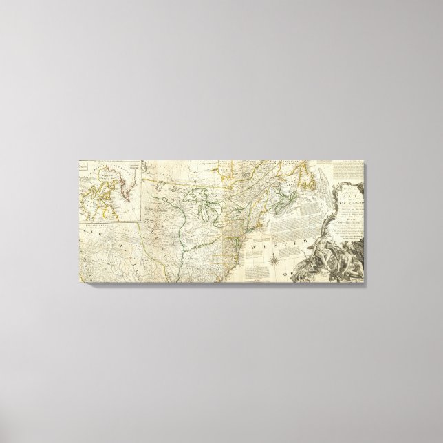 Toile Une Carte Précise De La Section Nord-Américaine (Recto)