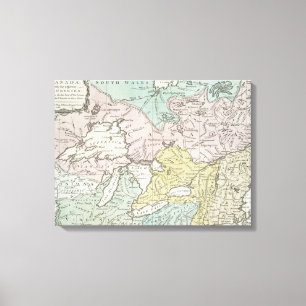 Toile Une carte précise du Canada, 1761