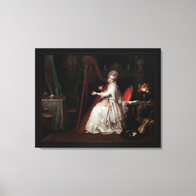 Toile Une dame jouant sur la harpe par Richard Cosway (Recto)