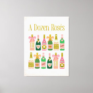 Toile Une Douzaine de Rosés Champagne Rose Bouteilles Ba