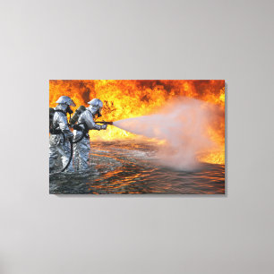 Toile Une équipe de lutte contre l'incendie de