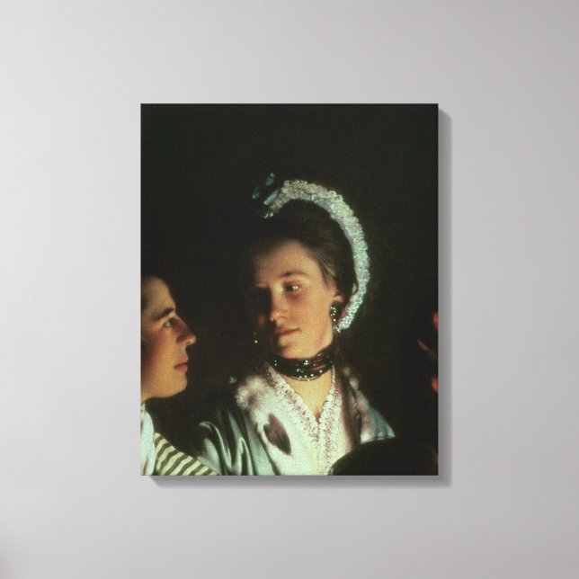 Toile Une expérience sur un oiseau dans la pompe à air,  (Recto)