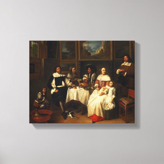 Toile Une famille flamande au dîner (Recto)