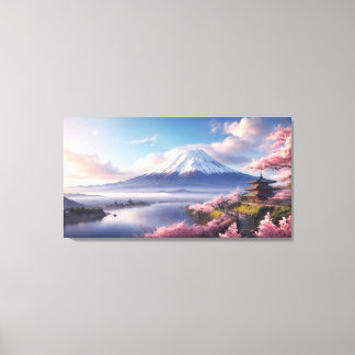 Toile Une fantastique peinture à l'huile du Mont Fuji