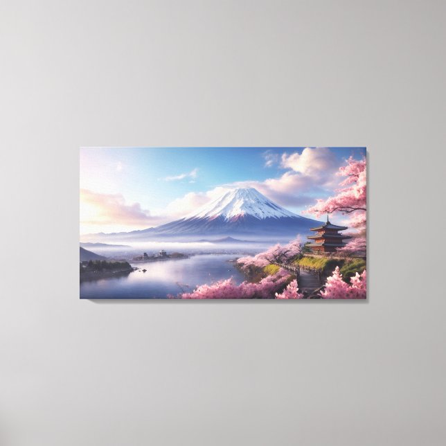 Toile Une fantastique peinture à l'huile du Mont Fuji (Recto)
