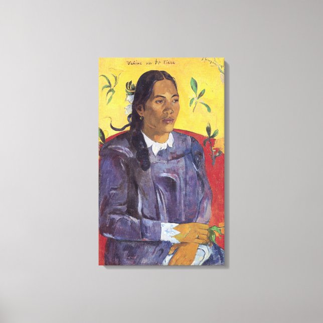 Toile Une femme à la fleur par Paul Gauguin (Recto)