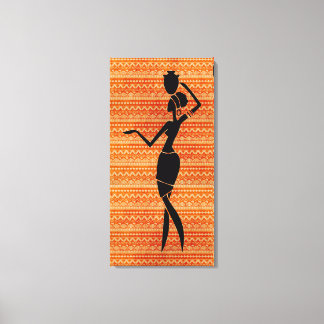 Toile Une femme africaine avec Silhouette de Jug