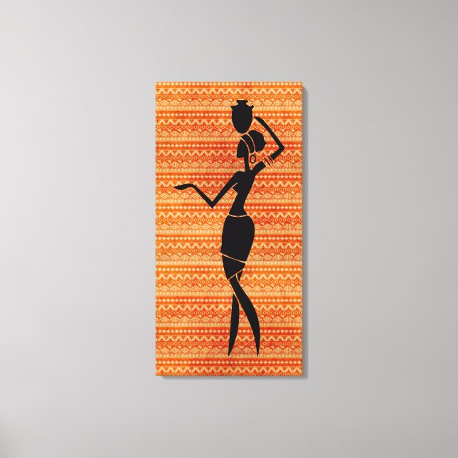 Toile Une femme africaine avec Silhouette de Jug (Recto)