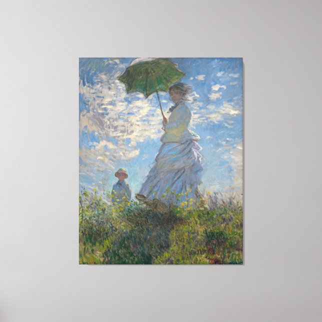 Toile Une femme avec un parasol par Claude Monet (Recto)