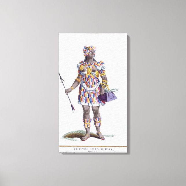 Toile Une femme du Honduras, 1780 (gravure en couleur) (Recto)