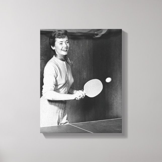 Toile Une Femme Jouant Au Tennis De Table (Recto)