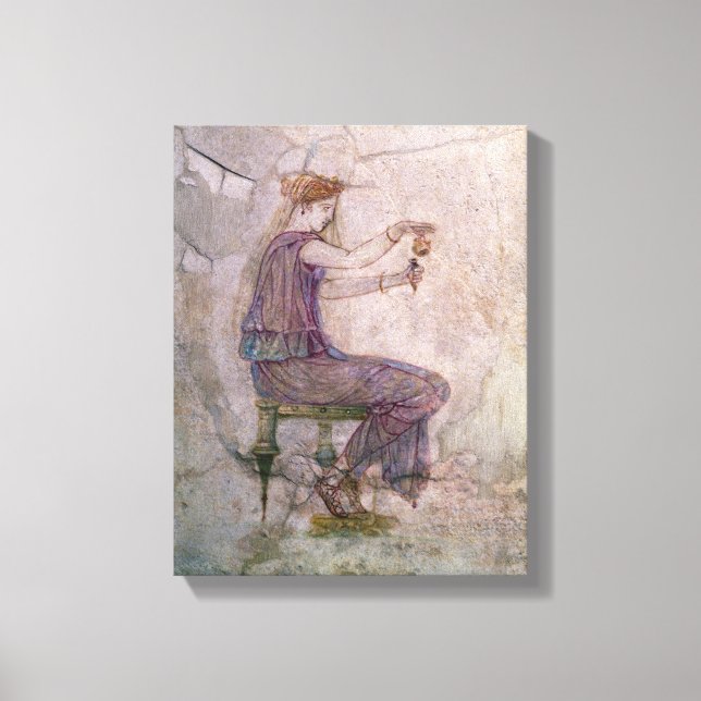 Toile Une femme qui verse du parfum dans une puissante p (Recto)