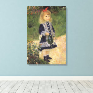 Toile Une fille à la canne d'arrosage par Pierre Renoir