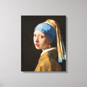 Toile Une fille avec un portrait à perle