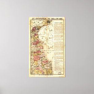 Toile "Une invitation vers le Delaware" Map (1903)