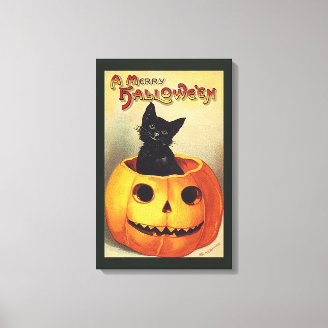 Toile Une joyeuse Halloween par Ellen Clapsaddle, Chat V (Recto)