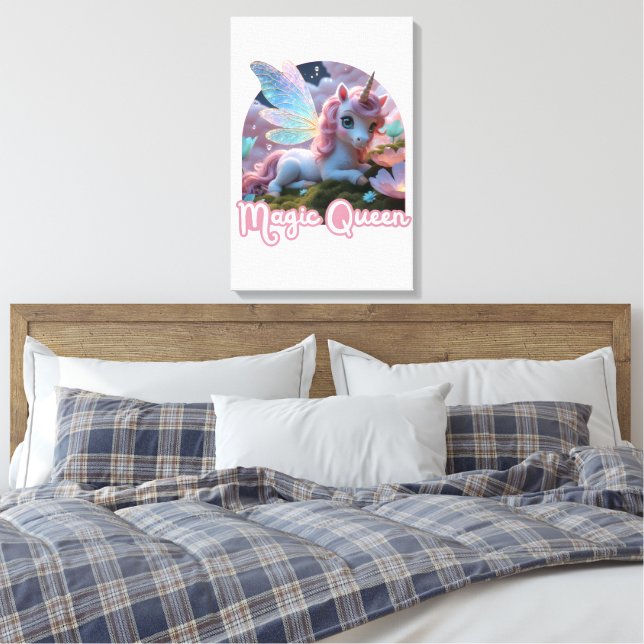 Toile Une licorne blanche aux ailes (Insitu(Chambre))