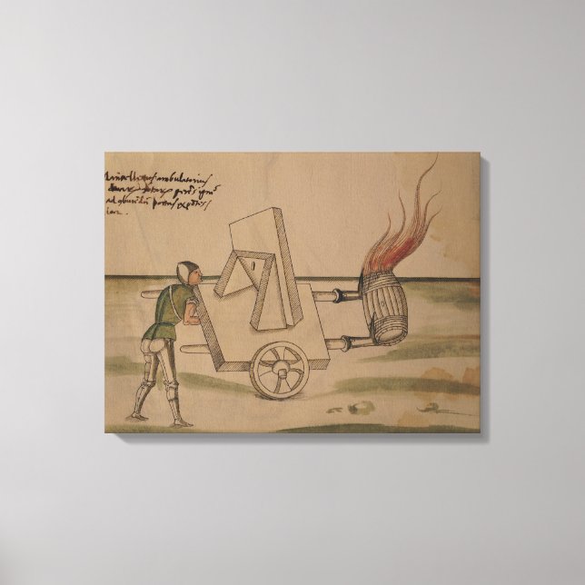 Toile Une machine de guerre, illustration de 'De Machini (Recto)