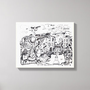 Toile Une marche de nuit à la maison