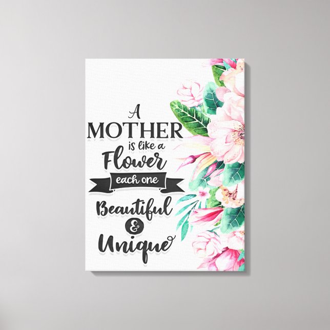 Toile Une mère est comme un cadeau de fleurs, cadeau de  (Recto)