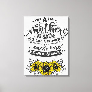Toile Une mère est comme une fleur, mignonne cadeau de f