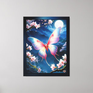 Toile Une Motte Chinoise Volant Au Milieu Des Fleurs De 